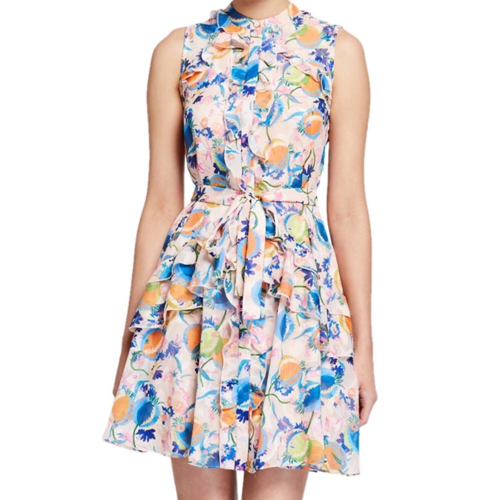 Saloni Tilley Floral-Print Ruffle Dress